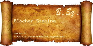 Blocher Szabina névjegykártya