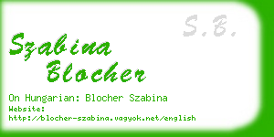 szabina blocher business card